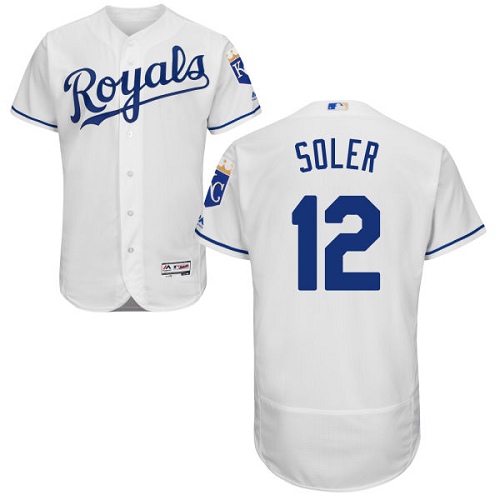 Royals #12 Jorge Soler White Flexbase Authentic Collection Stitched MLB Jersey
